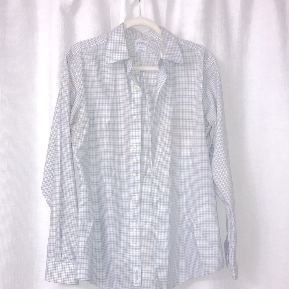 Brooks Brothers Milano Mens Plaid Cotton Button Down